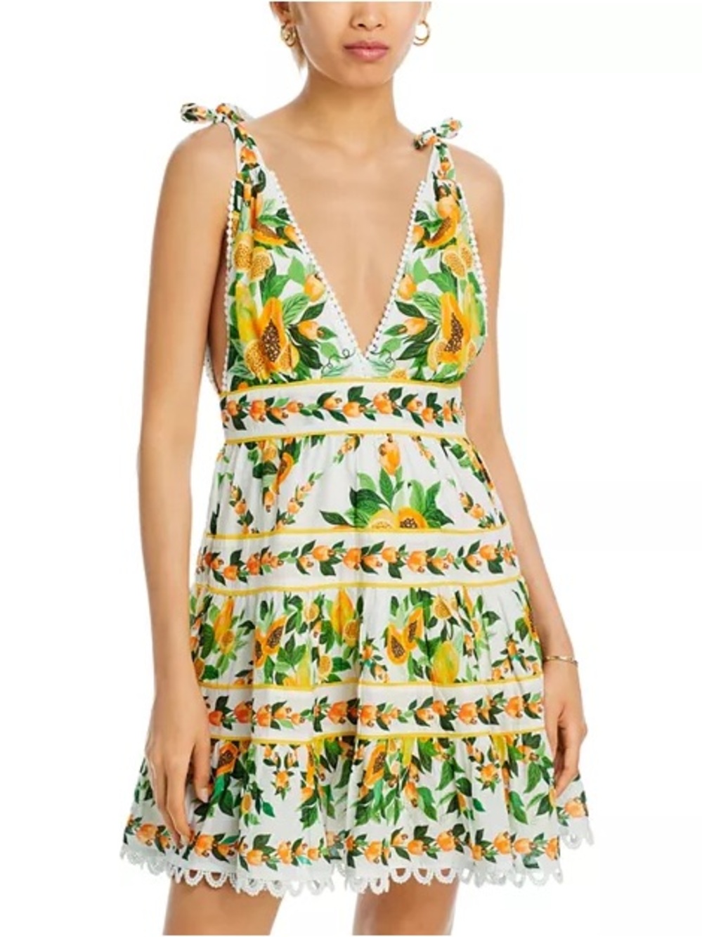 Farm Rio Papaya Salad Scarf mini dress